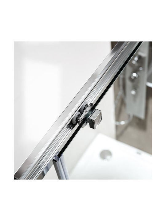 Devon Primus Plus Slider Διαχωριστικό Ντουζιέρας με Συρόμενη Πόρτα 104-107x195cm Clean Glass Chrome