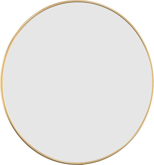 vidaXL Wall Mirror with Gold Plastic Frame Diameter 50cm 1pcs