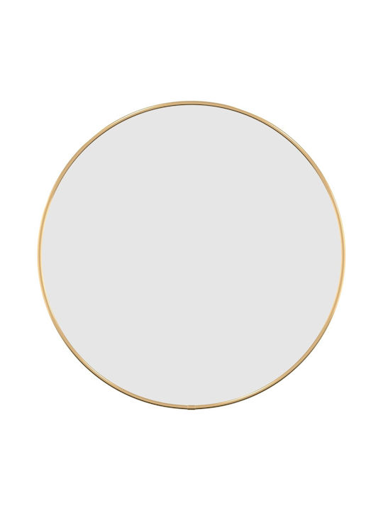 vidaXL Wall Mirror with Gold Glass Frame Diameter 50cm 1pcs