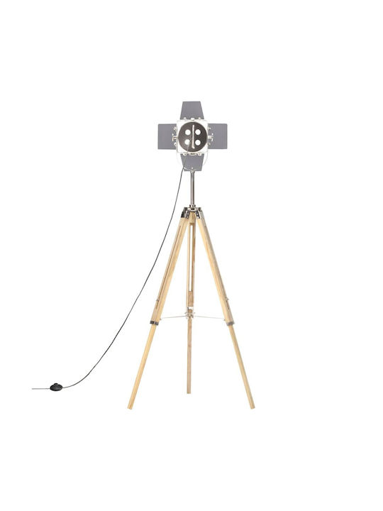 vidaXL Vintage Floor Lamp H140xW16cm. with Socket for Bulb E27 Brown