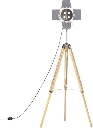 vidaXL Vintage Floor Lamp H140xW16cm. with Socket for Bulb E27 Brown