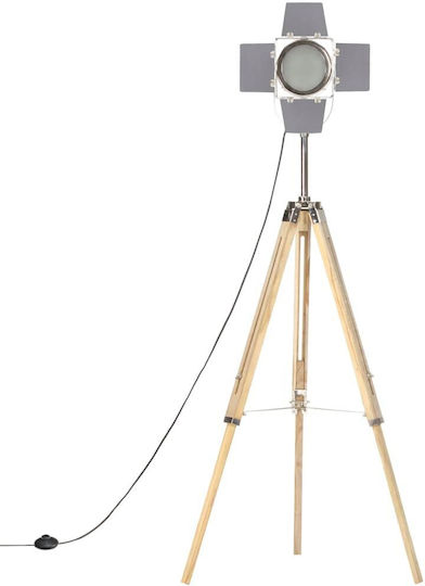 vidaXL Vintage Floor Lamp H140xW16cm. with Socket for Bulb E27 Brown