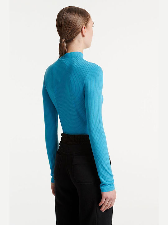 SugarFree Women's Blouse Long Sleeve Blue