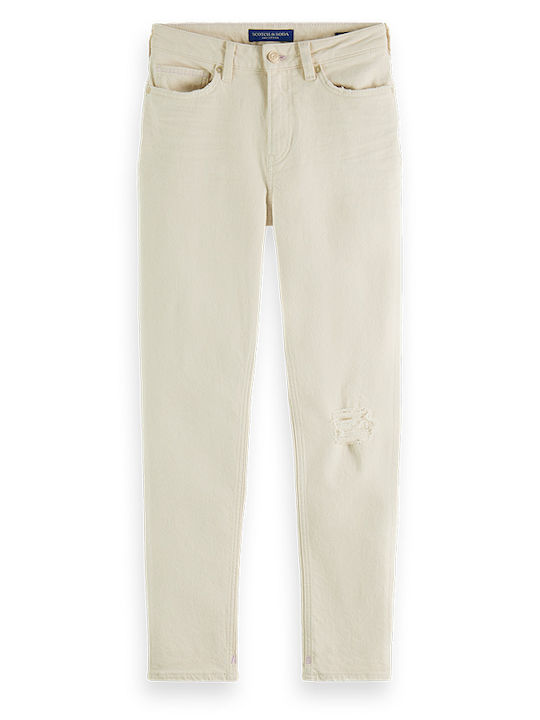 Scotch & Soda Women's Jean Trousers in Slim Fit White