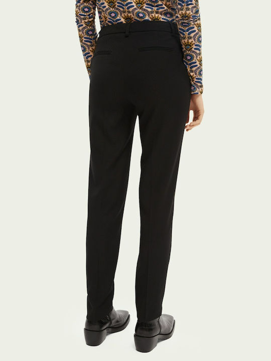 Scotch & Soda Women's Fabric Trousers in Slim Fit Black