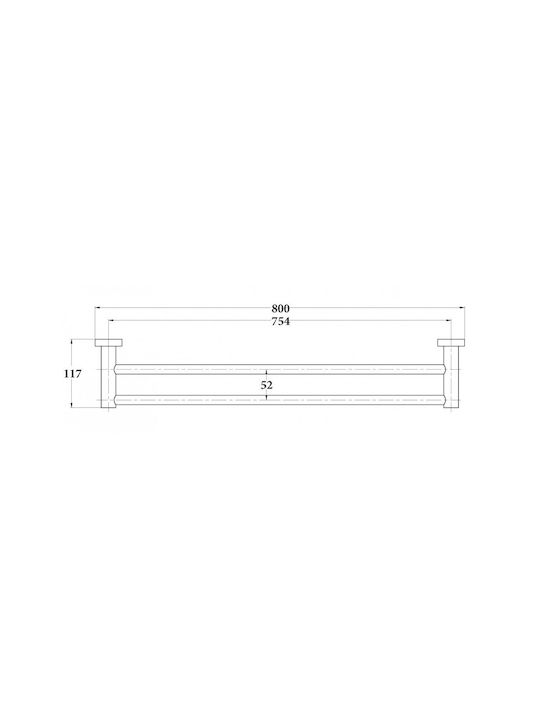 Sparke Double Wall-Mounted Bathroom Rail ​80x3.5cm Gold
