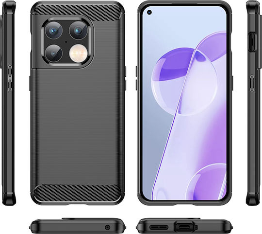 Techsuit Carbon Back Cover Σιλικόνης Μαύρο (OnePlus 10 Pro)