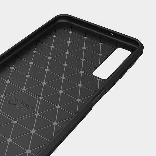 Techsuit Carbon Задна корица Силикон Черен (Galaxy A7 2018)