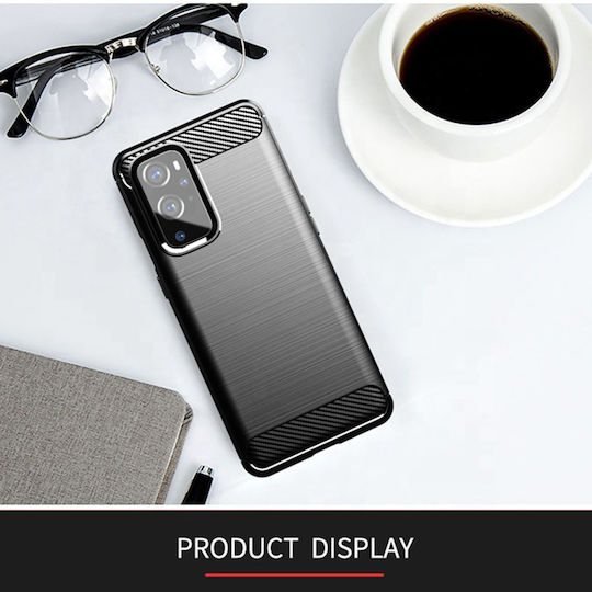 Techsuit Carbon Задна корица Силикон Черен (OnePlus 9 Pro)