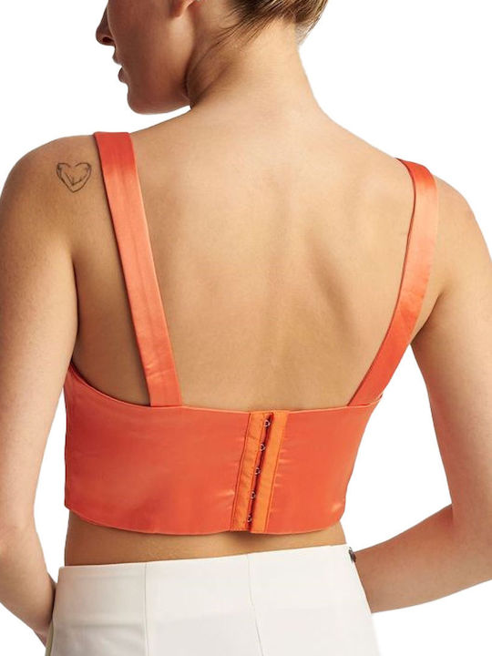 Attrattivo Women's Summer Crop Top Sleeveless Orange
