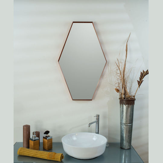 Bathroom Mirror made of Metal 50x80cm Orange