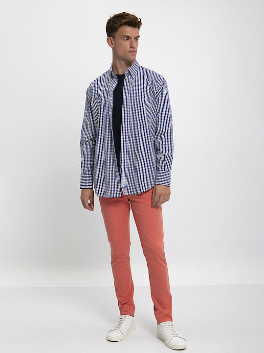 Πουκάμισο Button Down Comfort Fit σε Μπλε Καρό Winfield Μπλέ Καρό