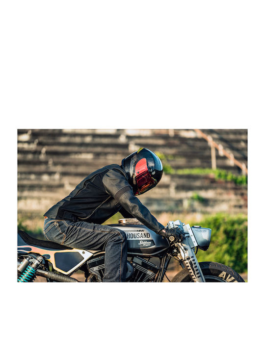 Icon Motorhead 3 Herren Motorradjacke 4 Jahreszeiten Wasserdicht Schwarz
