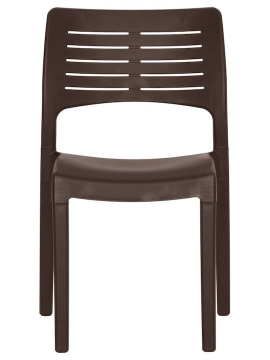 Scaun de exterior Polipropilenă Maro 2buc 50x51x82cm