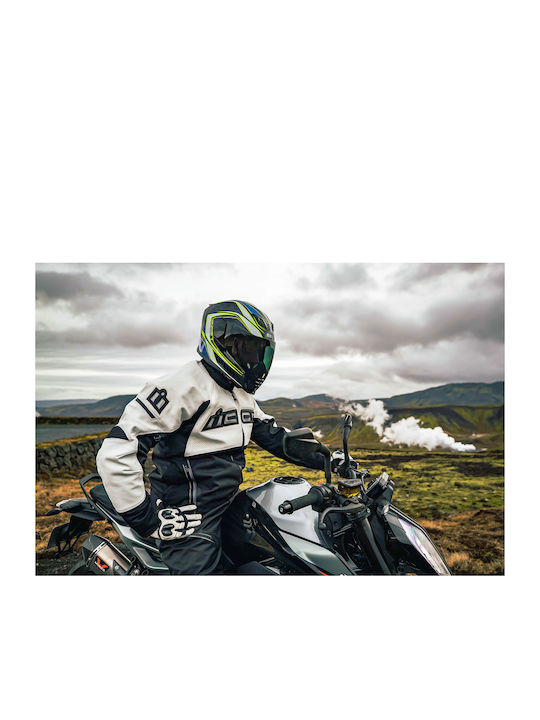 Icon Contra 2 Perf Bărbătesc Geacă de motocicletă 4 Sezoane Alb