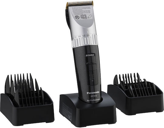 Panasonic Professional Rechargeable Hair Clipper Black/Silver ER-1512K801