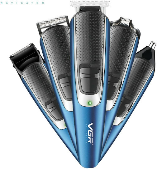 VGR Professional Set Rechargeable Hair Clipper Blue V-172