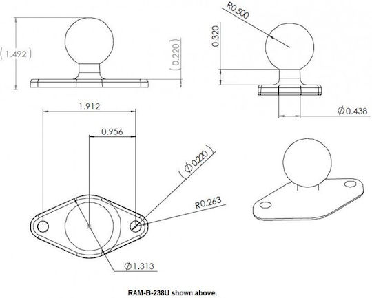 RAM Mount Ball for Moto Mobile Mount