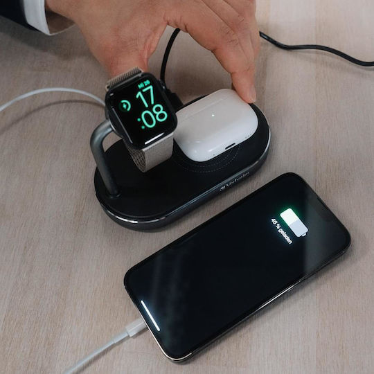 Verbatim Ασύρματος Φορτιστής (Qi Pad) 44W Quick Charge 3.0 Μαύρος (WCS-02 3-in-1 Qi)