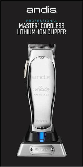 Andis Master Cordless Rechargeable Hair Clipper Silver 12480