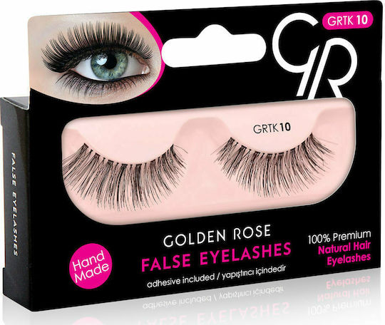 Golden Rose GRTK 10 Schwarze Falsche Wimpern mit Klebstoff