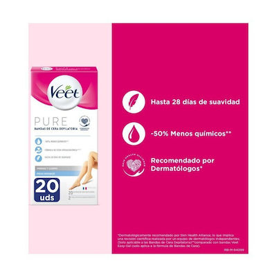 Veet Pure Hair Removal Wax For Sensitive Skin 20pcs