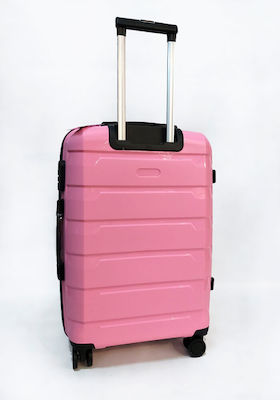 Diplomat Travel Suitcases Hard Pink Maximum Height 74cm with 4 Wheels Set of 3pcs