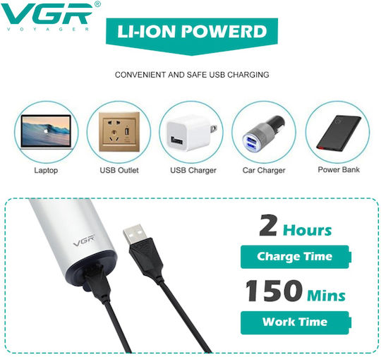VGR V-328 Περιστρεφόμενη Ξυριστική Μηχανή Προσώπου Επαναφορτιζόμενη