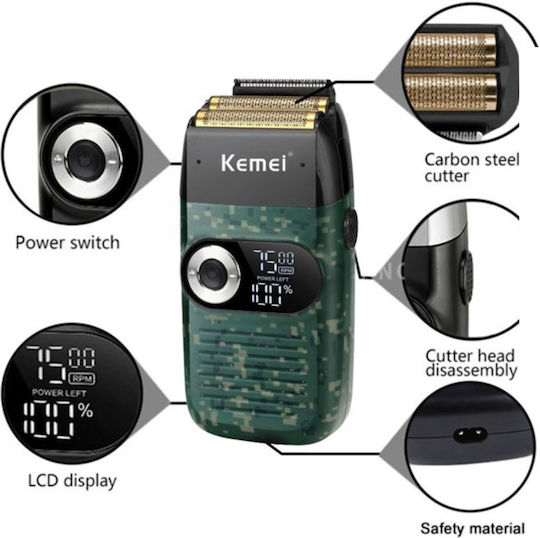Kemei KM-2027 Foil Ξυριστική Μηχανή Προσώπου / Σώματος Επαναφορτιζόμενη