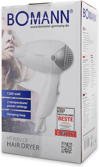 Bomann HT 8002 Uscător de păr de călătorie 1200W 680029 Alb