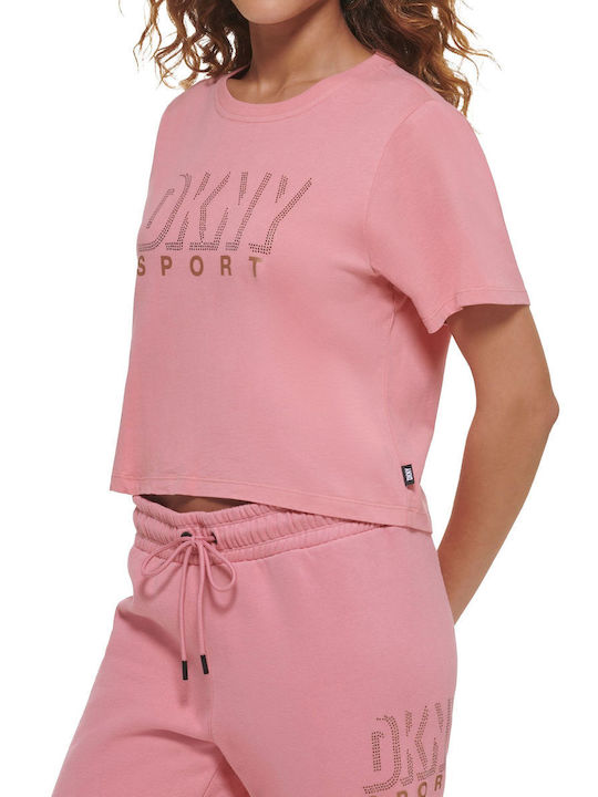 DKNY Dropout Shadow Women's Crop T-shirt Brown