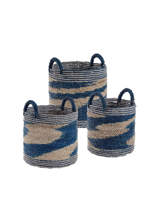 Wicker Decorative Baskets Set 3pcs Bizzotto