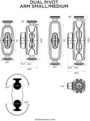 Quad Lock Μπάρα για Βάση Μοτοσυκλέτας