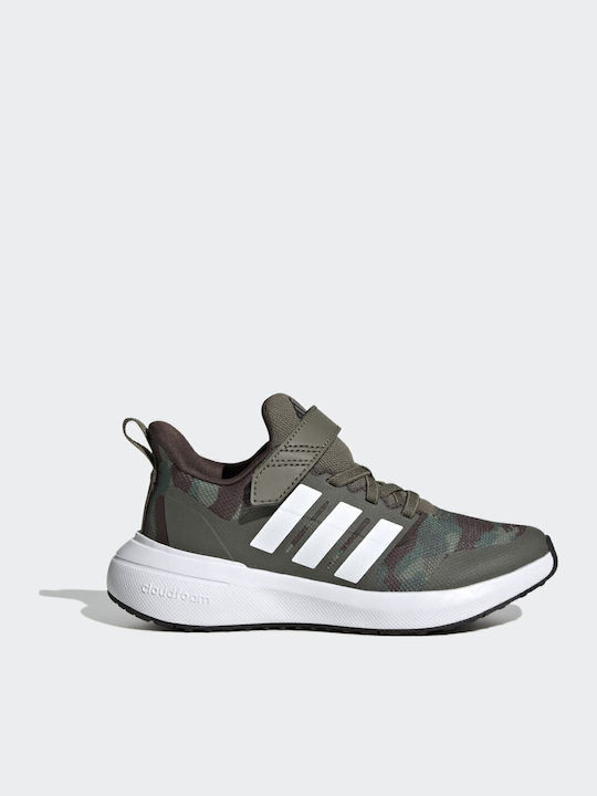 Fortarun FortaRun 2.0 EL K Kids Sports Shoes Running with Hoop & Loop Closure Olive Strata / Cloud White / Dark Brown