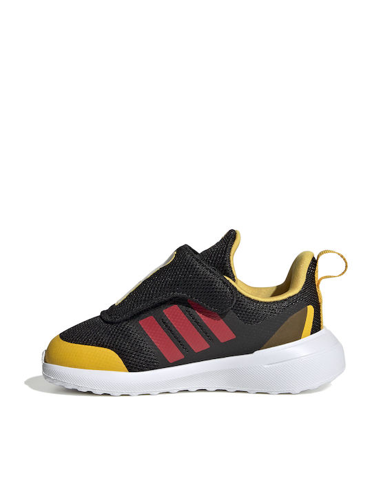Fortarun Fortarun x Disney Mickey Mouse Kids Sports Shoes Running with Hoop & Loop Closure Core Black / Better Scarlet / Bold Gold