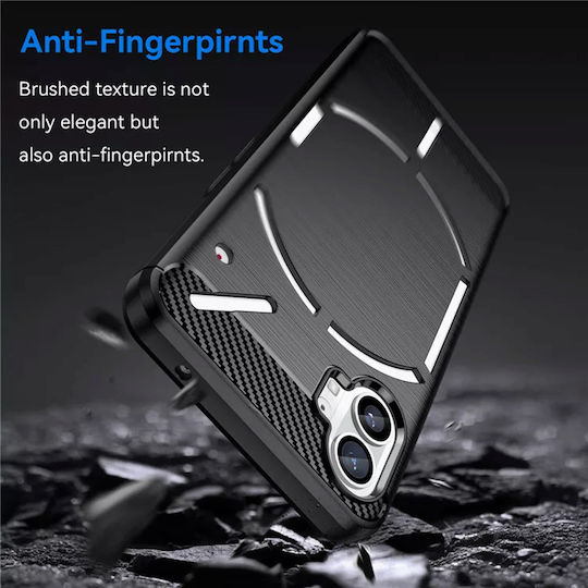 Techsuit Carbon Back Cover Silicon Negru (Nothing Phone 1)