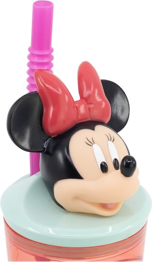 Stor Παιδικό Παγούρι Minnie Πλαστικό με Καλαμάκι Ροζ 360ml