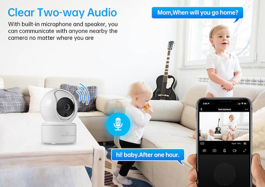 Powertech PT-1085 IP Cameră de Supraveghere Wi-Fi Full HD+ 3MP cu Comunicare Bidirecțională și Lentilă 3.6mm