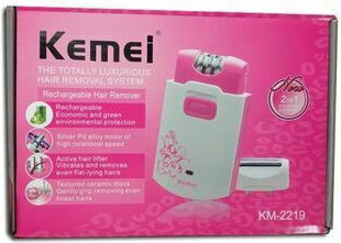 Kemei Αποτριχωτική Μηχανή Epilator για το Σώμα KM-2219 Λευκή / Φούξια
