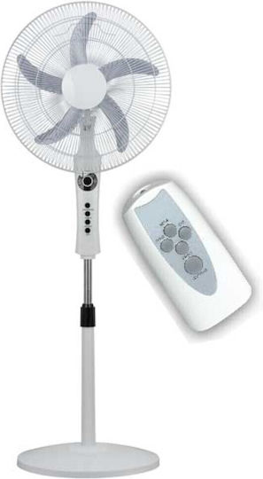 Evivak Pedestal Fan 60W with a 45cm Diameter Remote Control White