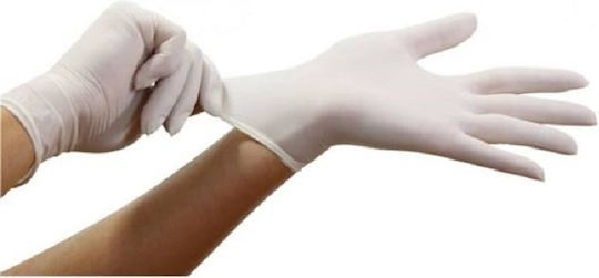 Bournas Medicals Touch Latex Surgical Examination Gloves Powdered White 100pcs