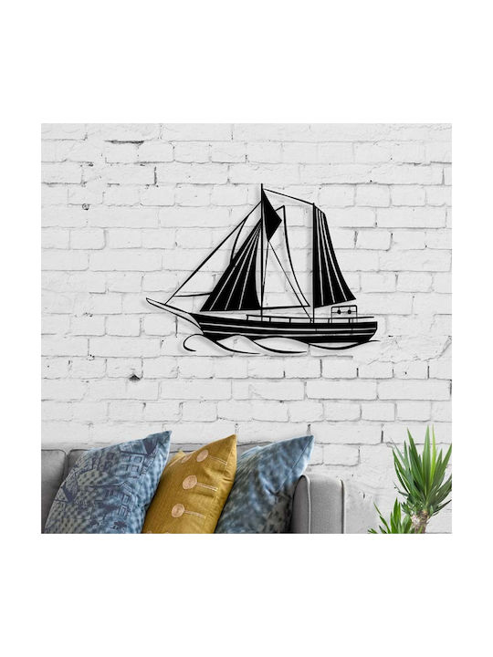 Megapap Decorativ de Perete din Metal Sail Negru 55x3x40cm 1pcs