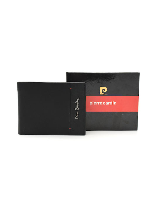 Pierre Cardin Men's Leather Wallet with RFID Μαύρο / Κόκκινο