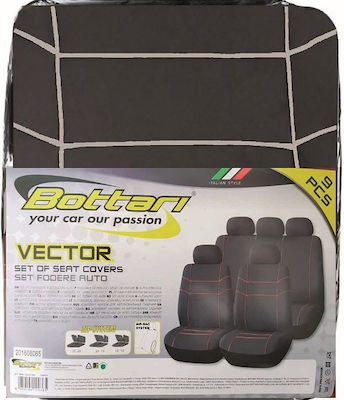 Bottari Polyester Covers Set 9pcs Black / Black