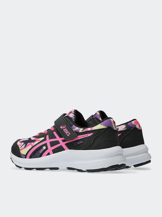 Contend 8 Ps Kids Sports Shoes Running with Hoop & Loop Closure Black / Hot Pink