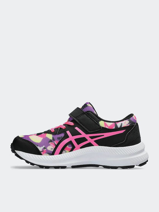Contend 8 Ps Kids Sports Shoes Running with Hoop & Loop Closure Black / Hot Pink