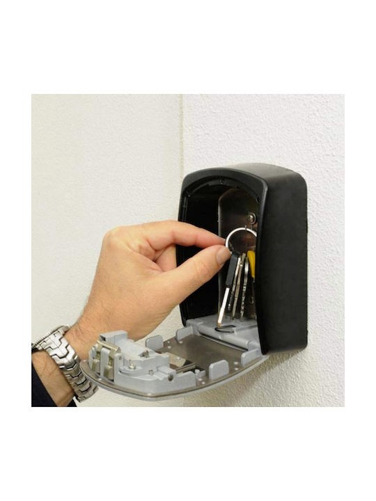 Wall-Mounted Combination Key Holder Metallic with Combination Dial 10.6x5.3x14.6cm