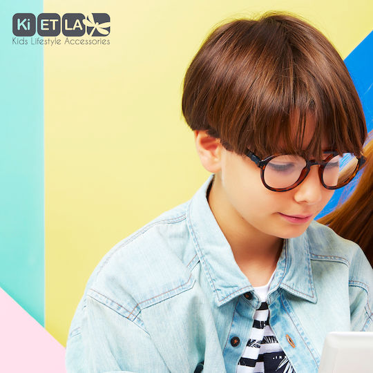 KiETLA CraZyg-Zag Screen Pizz 6-9 Years Kids Acetate Screen Protection Glasses in Brown Tortoise
