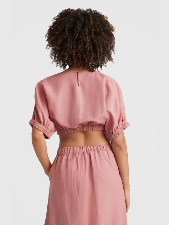 O'neill Tidda Women's Summer Crop Top Short Sleeve Pink