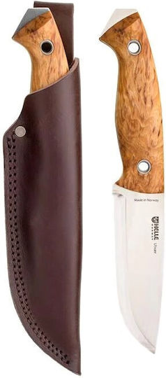 Helle Utvaer 600 Knife Beige in Leather Sheath